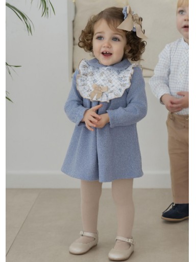 Miranda Vestido Bebe Punto Azul Pieza Blanca Lazada Camel "Carrie" 0500/V [1]
