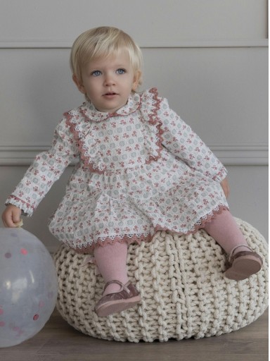Miranda Vestido Bebe Estampado Geométrico Puntilla "Evolett" 0156/V [1]