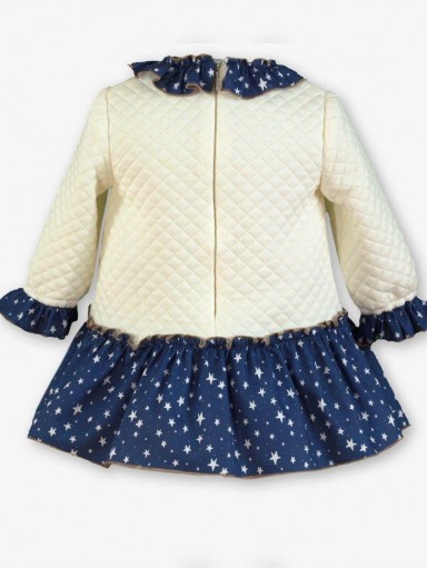 Miranda Vestido Bebe Cloqué Beig falda Estrellitas Osito "Melba" 0521/V [3]
