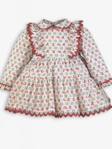 Miranda Vestido Bebe Estampado Geométrico Puntilla "Evolett" 0156/V [4]