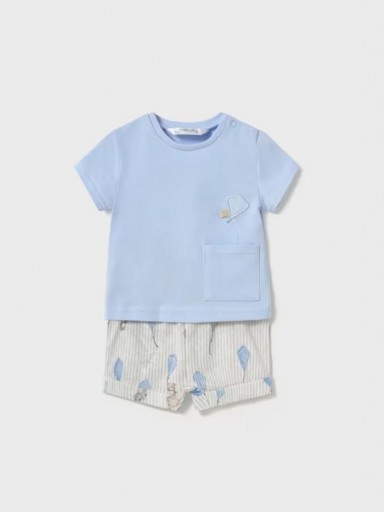Mayoral Conjunto pantalón corto estampado y camiseta 25-01202-037 Cielo [0]