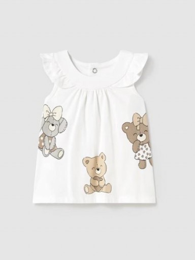 Mayoral Vestido estampado  25-01852-028 Blanco