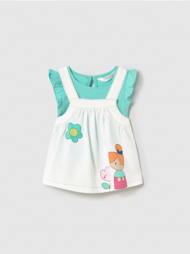 Mayoral Conjunto pichi y camiseta 25-01875-052 Blanco