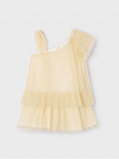 Mayoral Vestido Plisado Punto 25-03912-015 Champagne