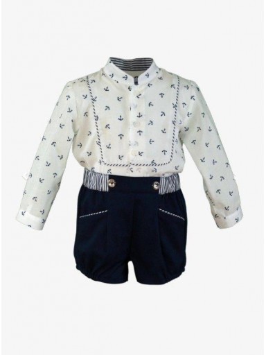 Miranda conjunto 2 piezas camisa anclas pantalón marino niño "Antlia" 0150/23 [0]