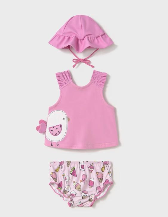 Mayoral Conjunto 3 piezas baño protección solar 25-01668-044 Chicle