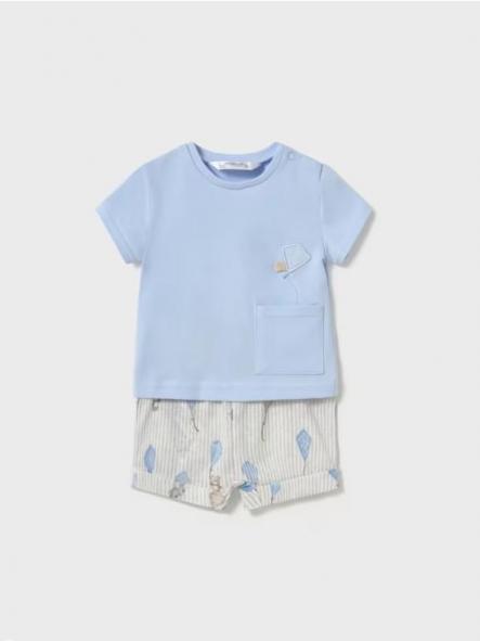 Mayoral Conjunto pantalón corto estampado y camiseta 25-01202-037 Cielo [0]