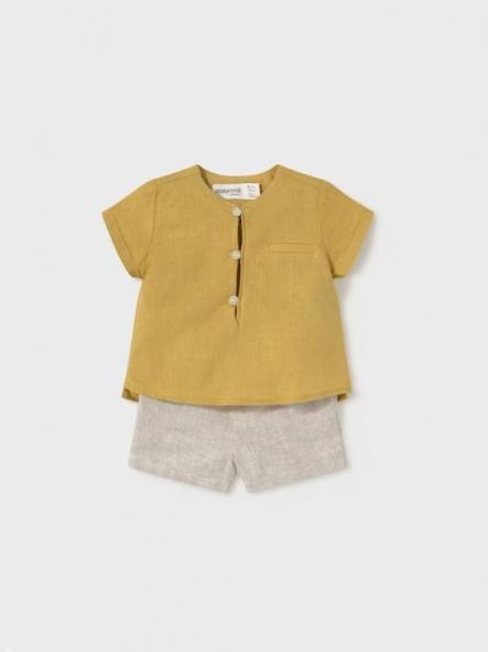Mayoral Conjunto pantalón corto y camisa con lino  25-01211-059 Girasol [0]