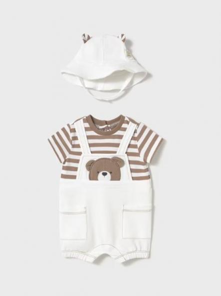 Mayoral Pelele peto simulado osito con gorro 25-01606-010 Muffin [0]