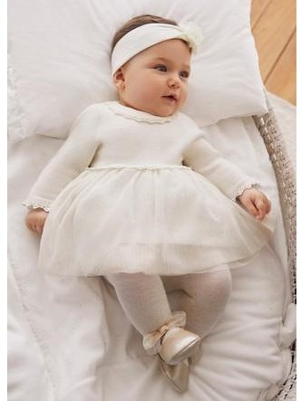 Mayoral Vestido tricot 15-02806-080 Crudo