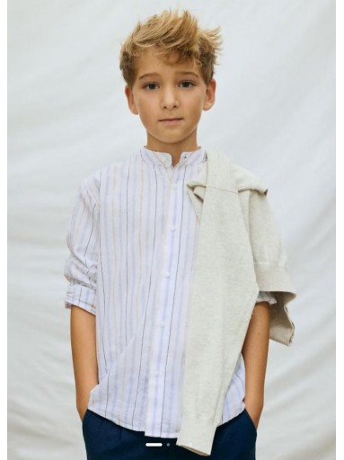 Mayoral Camisa Niño Cuello Mao 26-06176-013 Celeste Rayas [0]