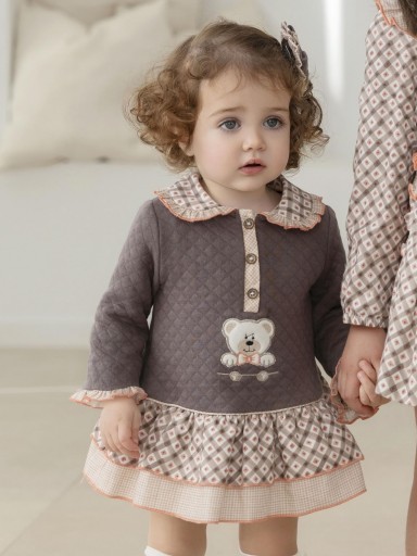 Miranda Vestido Bebe Coqué Marrón Estampado Geométrico "Cornelia" 0509/V [1]