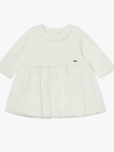 Mayoral Mayoral Vestido Combinado Tricot  14-02815-029 Crudo [1]