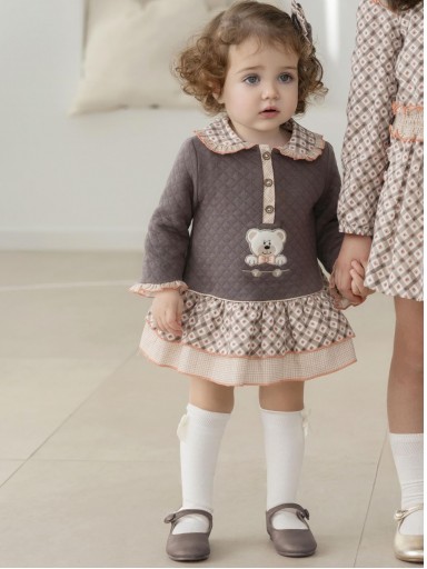 Miranda Vestido Bebe Coqué Marrón Estampado Geométrico "Cornelia" 0509/V [0]