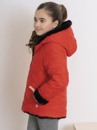 Miranda Parka Reversible Rojo Moutón Negro Niña "Scarlett" 0315/PA [1]