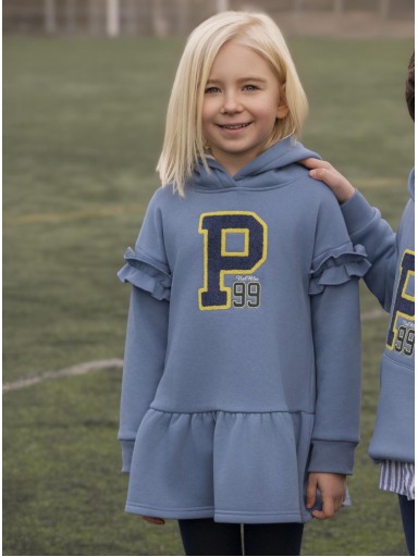 Miranda Vestido Niña Tipo Sudadera Azulado "Betty" 1406/V