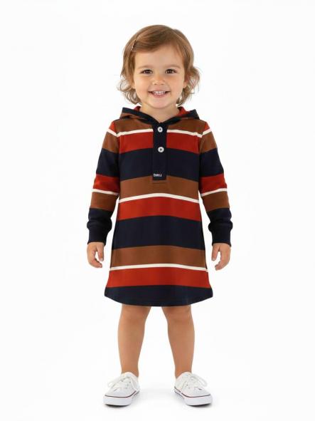 Miranda vestido Bebe polo rayas capucha "Sienna" 1205/V