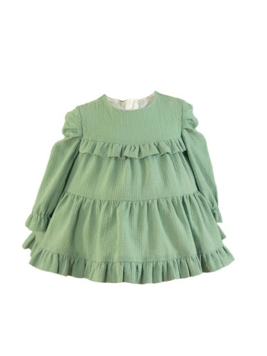 Miranda Vestido Bebe Evasé Verde Varios Cortes manga Abullonada "Anfititre" 036/0123/V [1]