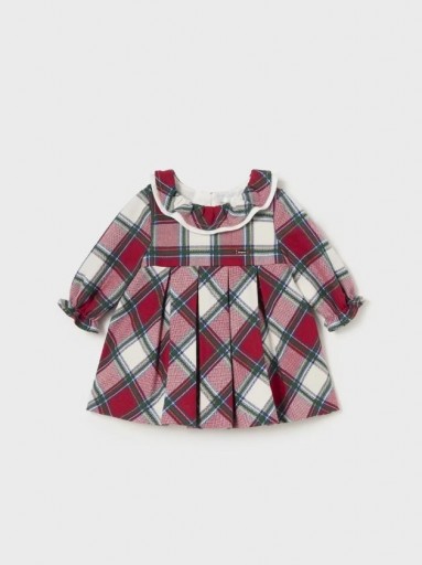 Mayoral Vestido Cuadros Cuello Volante 14-02808-032 Rojo