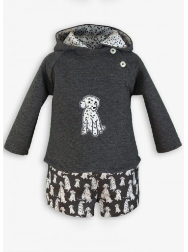 Miranda Conjunto Bebe Niño Sudadera Gris Oscuro y Pantalón Estampado Dálmatas "Ava" 0510/23 [1]