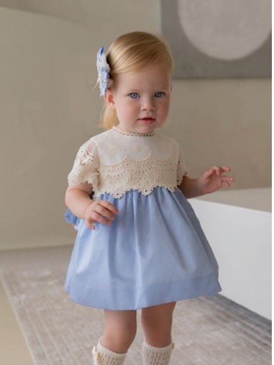 Miranda vestido Bebe Guipur Falda Azul "Ciclamen" 0125/V [1]