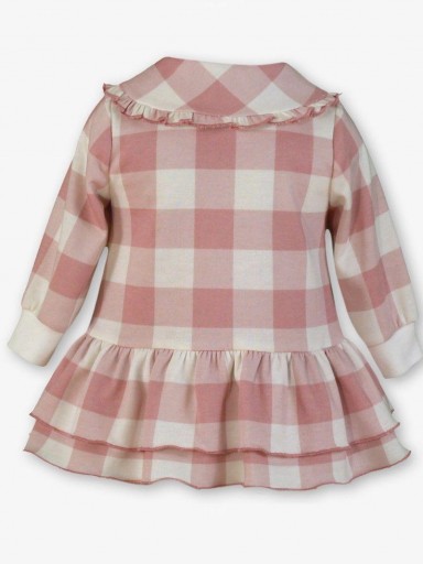Miranda Vestido Bebe Cuadro Grande Rosa Volantes Serigrafia Gatito Detective "Maeve" 0517/V [1]