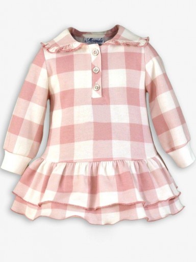Miranda Vestido Bebe Cuadro Grande Rosa Volantes Serigrafia Gatito Detective "Maeve" 0517/V [0]
