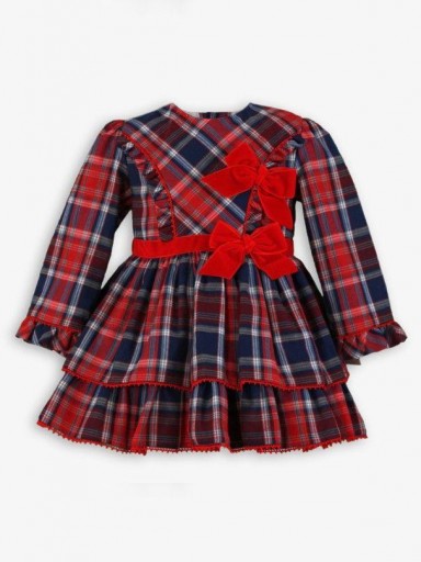 Miranda Vestido Infantil Ceremonia Cuadro Escoces  2 Lazadas "Harper" 0258/V [3]