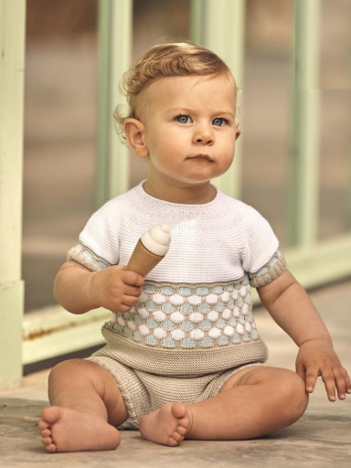 Juliana Vistiendo Bebés Conjunto 2  Piezas Pantalon Lin Cenefa "Canela" 26068