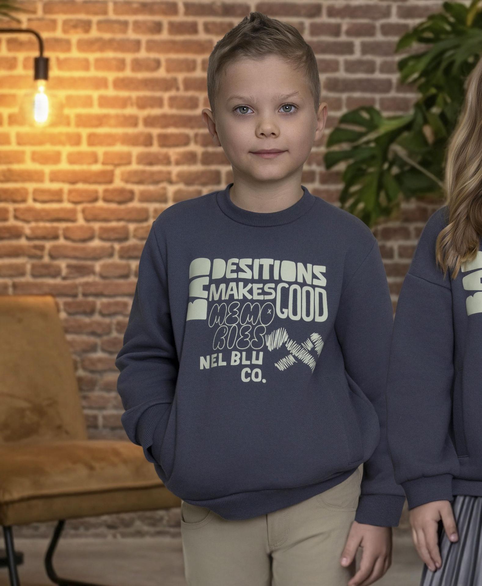Miranda Sudadera Infantil Niño Plomo Mensaje "Anna" 1309/1