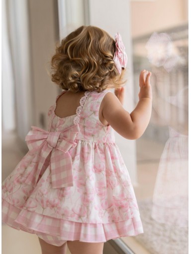 Miranda vestido Bebe Flores y Cuadros "Rosa" 0133/V [4]