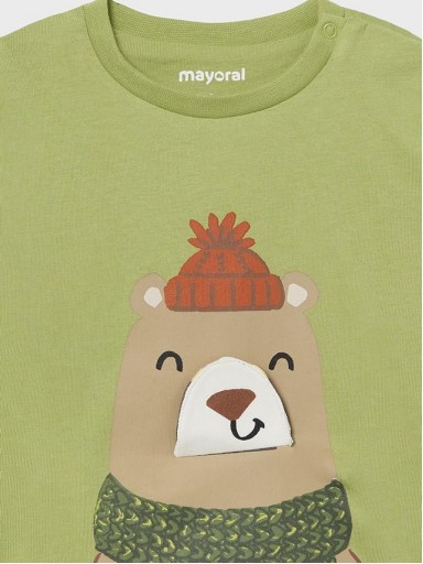 Mayoral Camiseta m/l Play Oso 14-02035-077 Helecho [2]