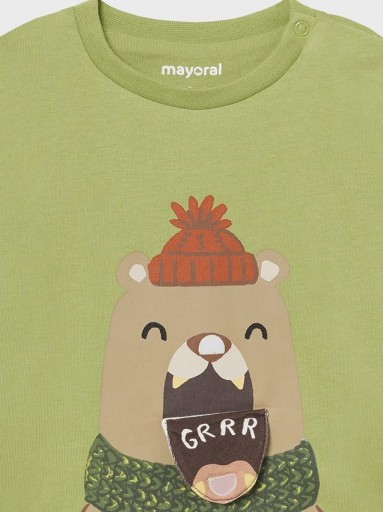 Mayoral Camiseta m/l Play Oso 14-02035-077 Helecho [3]