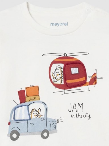 Mayoral Camiseta m/l Play "Hurry Up" 14-02038-091 Nata [2]