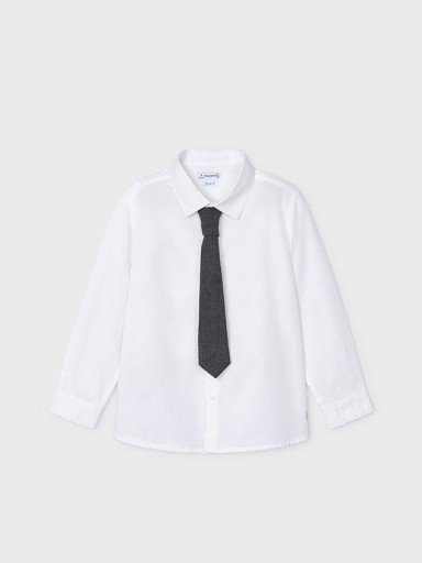 Mayoral Camisa M/L y corbata 14-04109-052 Blanco