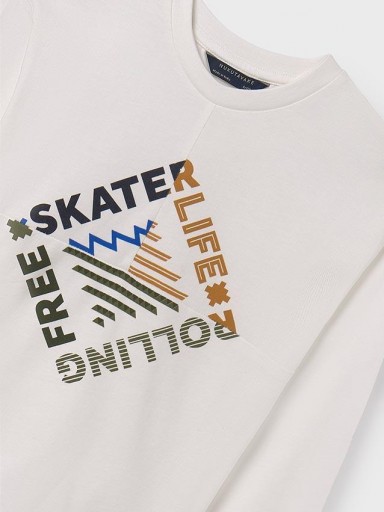 Mayoral Camiseta M/L "Skater life" 14-07086-034 Nata [4]