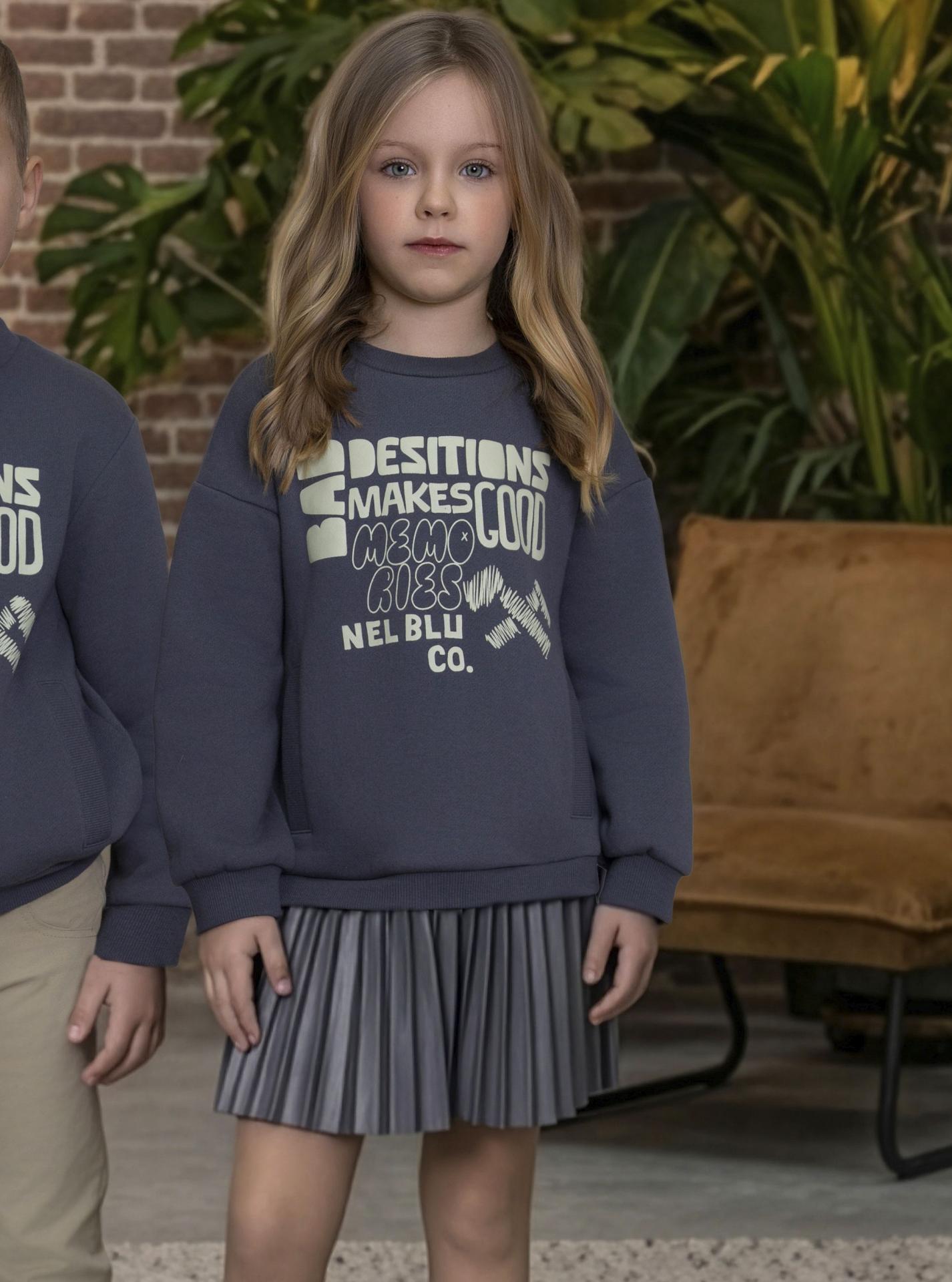 Miranda Vestido Infantil Niña Cuerpo Sudadera Falda Plisada "Anna" 1409/V