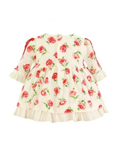 Miranda Vestido bebe Vuelo Estampado Floral Crepé Encaje Rojo 035/0141/V [2]