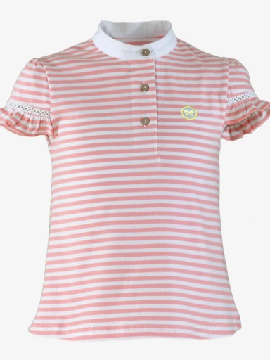 Miranda Conjunto niña polo rayas cuello mao  y pantalón corto rosa 1410/23 [2]