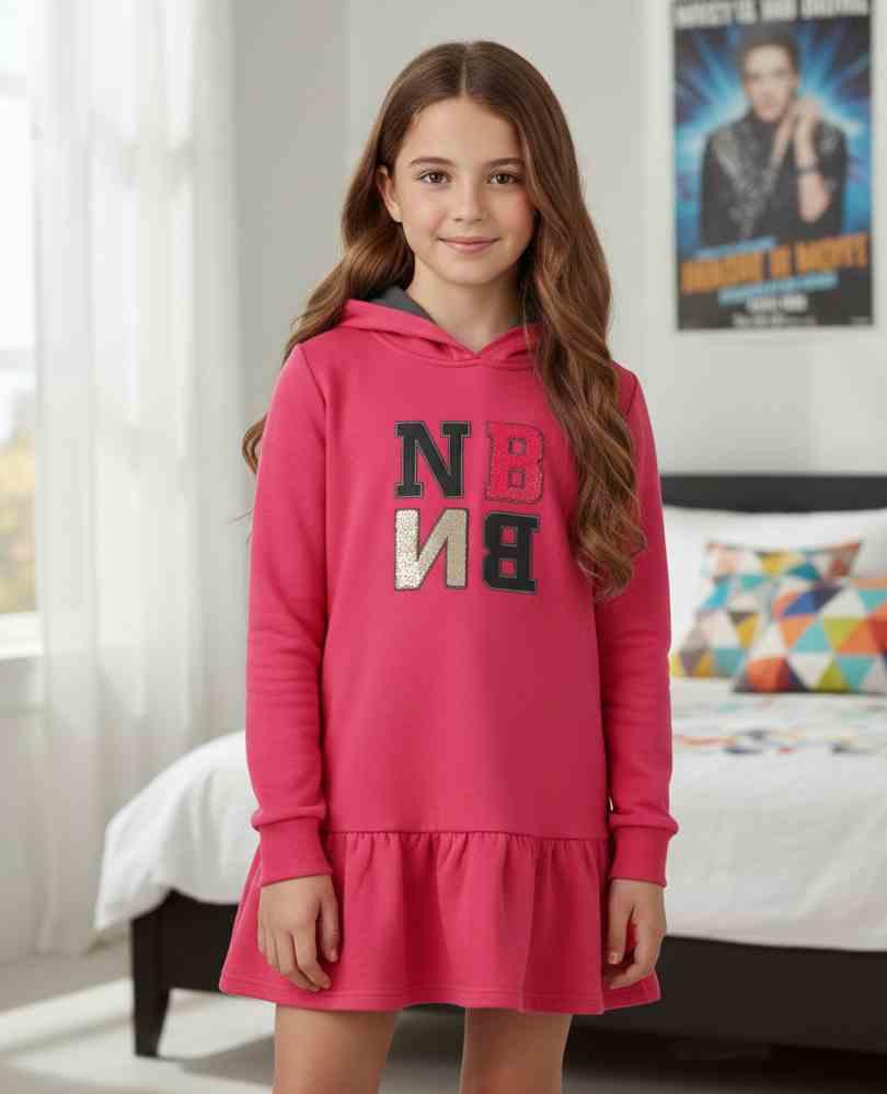 Miranda Vestido Infantil Fucsia Vuelo Capucha Nel Blue "Hilary" 34/1413/V