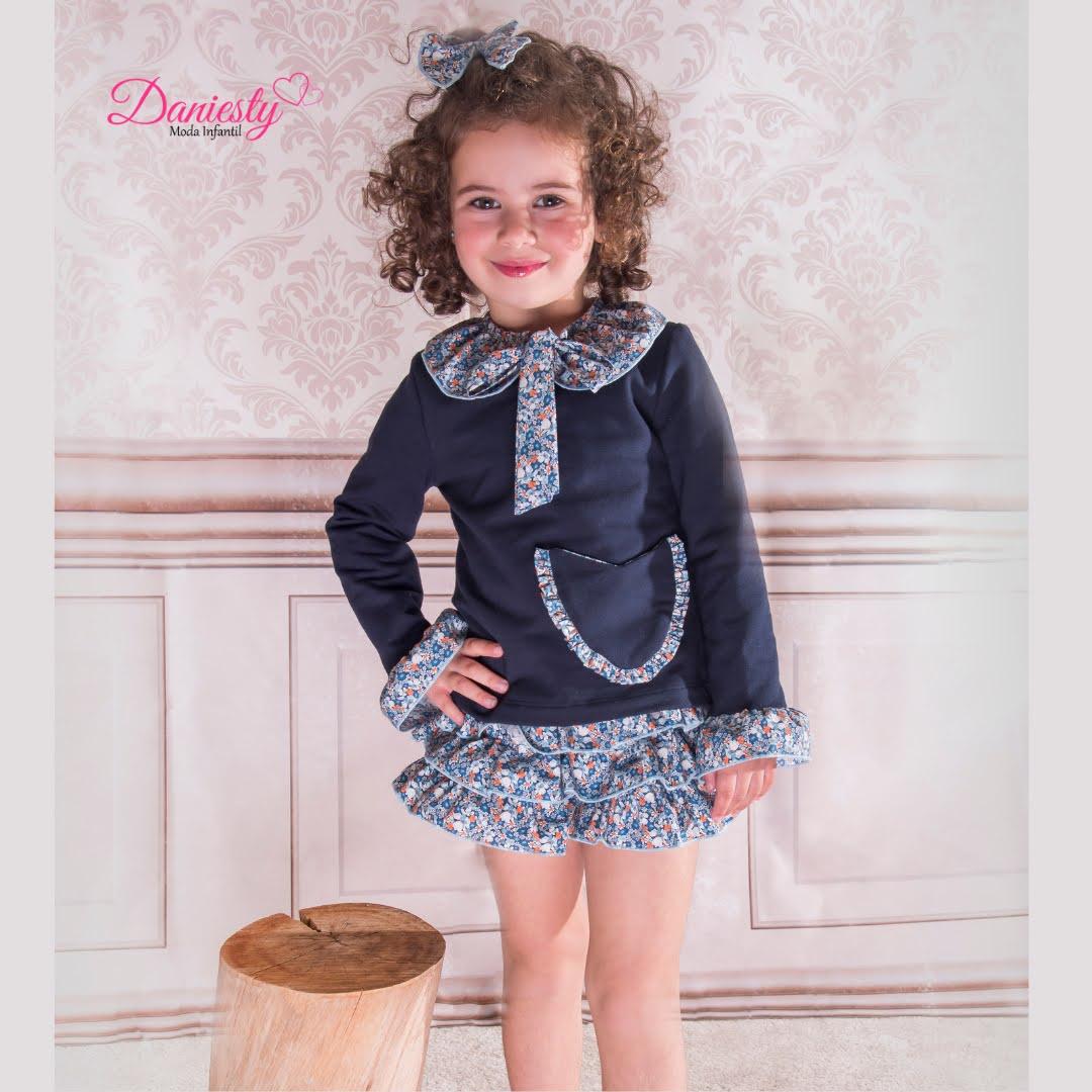 Daniesty Conjunto Sudadera Marino Pololo Estampado Flores Familia Marsella 015