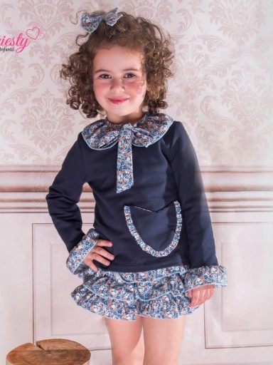 Daniesty Conjunto Sudadera Marino Pololo Estampado Flores Familia Marsella 015 [0]