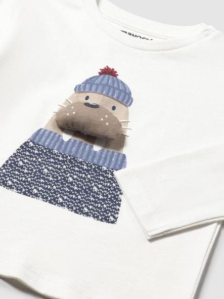 Mayoral Camiseta M/L Aplique Animal 15-02070-065 Nata [3]