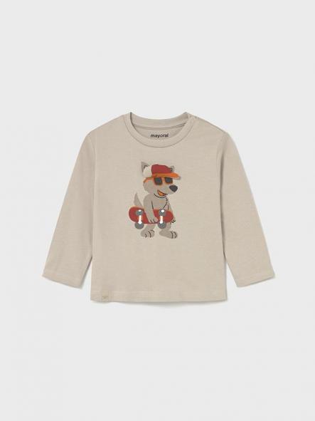 Mayoral Camiseta M/L Aplique Animal 15-02070-066 Chai