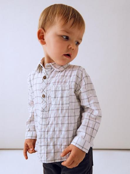 Mayoral Camisa M/L Cuadros Viscosa 15-02110-095 Sombra