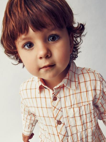 Mayoral Camisa M/L Cuadros Viscosa 15-02110-096 Mostaza