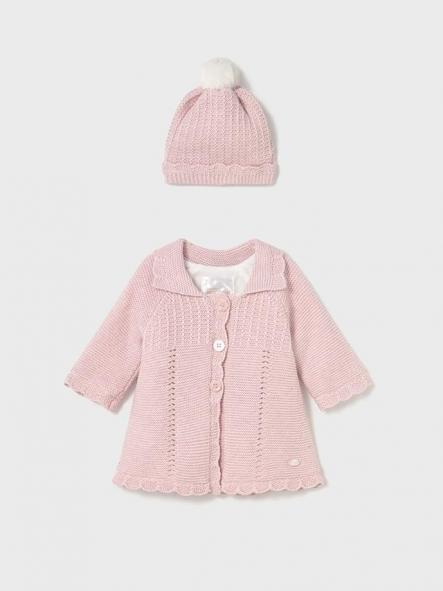 Mayoral Abrigo tricot con gorro 15-02412-019 Cuarzo
