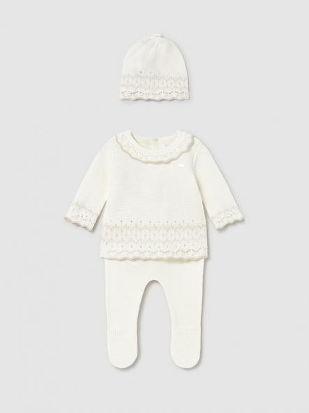 Mayoral Conjunto 3 piezas polaina 15-02556-066 Crudo