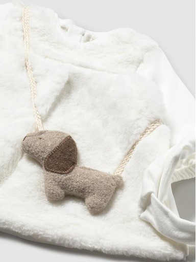 Mayoral Vestido Combinado Pelo 15-02823-057 Crudo  [2]