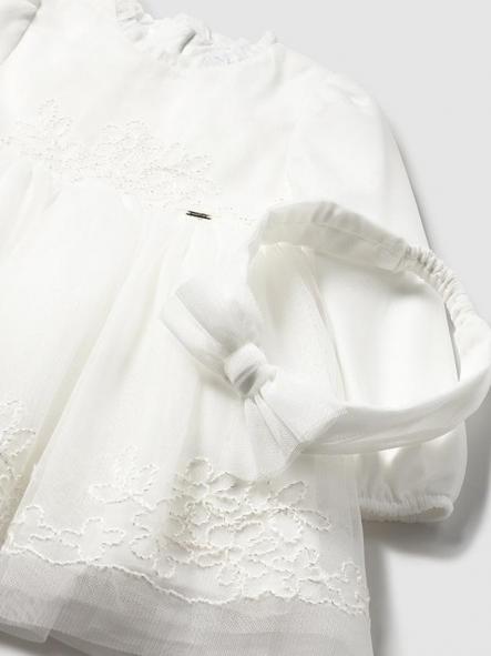 Mayoral Vestido Ceremonia Tul Bordado 15-02902-064 Crudo [2]